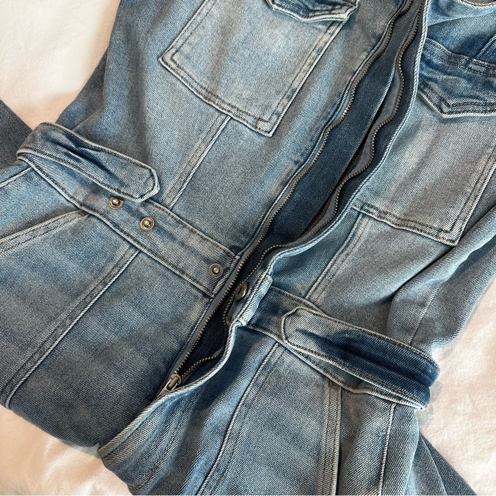 Good America Denim Jumpsuit Blue Flattering - Picture 6 of 8